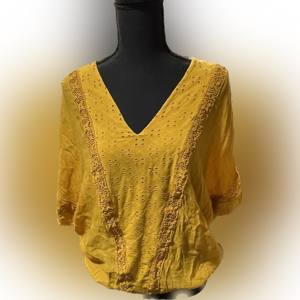 Indigo Rose custard blouse